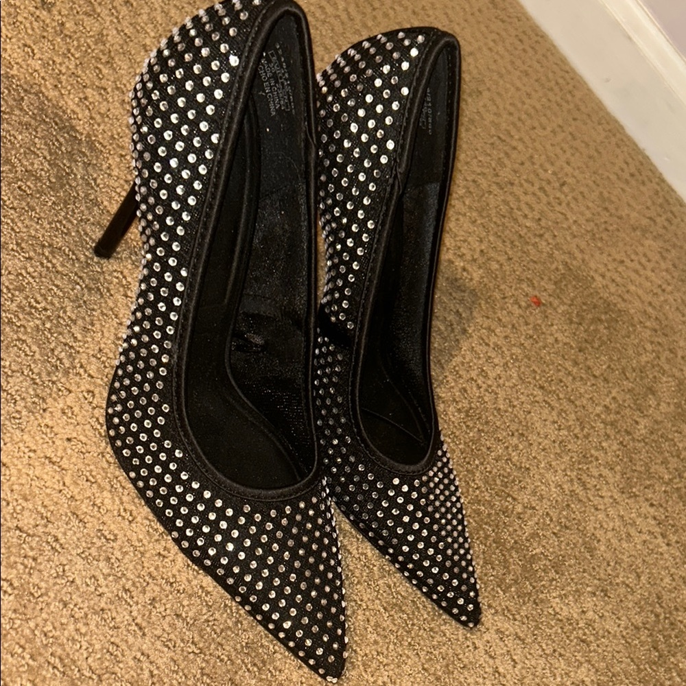 Studded Black Heels